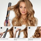 Hair Straighteners and Curling Iron 2 in 1, Professional Ceramic Tourmaline Ionic Flat Iron with Adjustable Temp, LCD Digital Display for Smooth, Curls and Wave All Hair Types