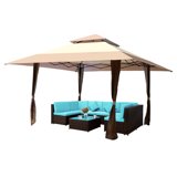 Outdoor 13x13 Ft Canopy, Patio Pop-up Gazebo Canopy Tent With Corner Curtain, Suitable For Backyard, Party, Camping, Coffee