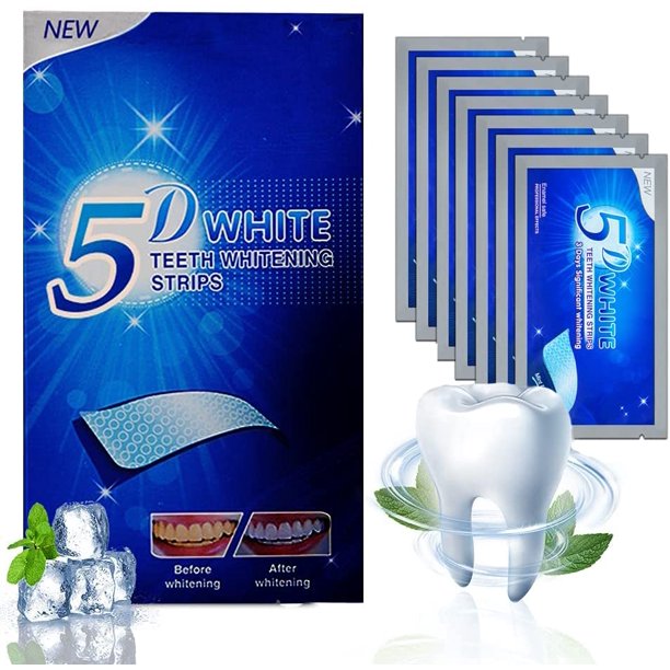 Teeth Whitening Strips, Non-Sensitive Formula Peroxide Free Teeth Whitening Kit, Effective Remove Teeth Stain and Keep Gum Tooth Whitening Kit Mint Flavor 56pcs