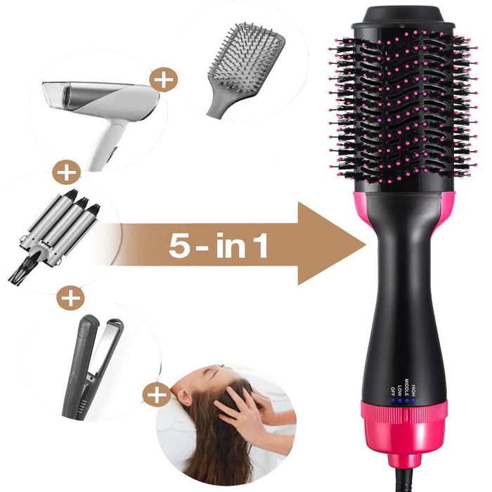 One Step Hair Dryer, IFANZE Volumizer Hot Air Hair Dryer Brush, Salon Negative Electric Blow Dryer Rotating Curler and Ion Hair Straightener Brush for Fast Drying Straightening Curling