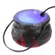 Halloween Witch Cauldron Pot with 12LEDs Color Changing Mist Maker Fog Machine Maker Fogger for Halloween Party Decor (Metal)