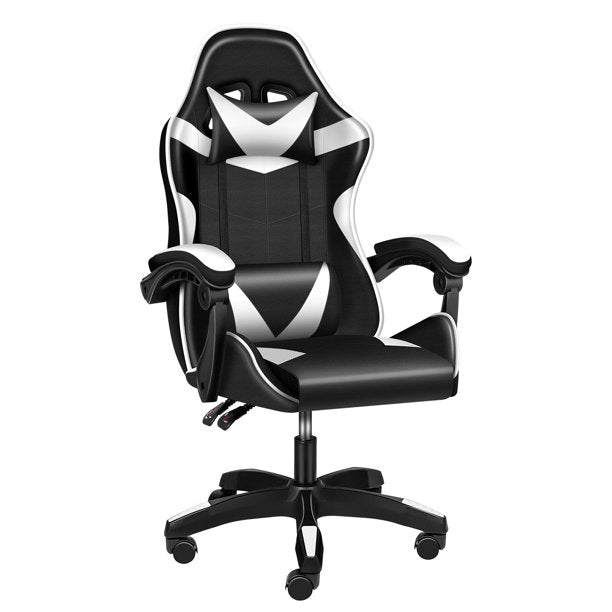 Vinmall Backrest and Seat Height Adjustable Swivel Recliner Racing Office Computer Ergonomic Video Game Chair, Black