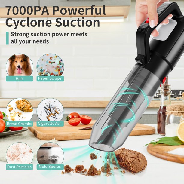 Handheld Vacuum, Cordless Hand Vacuum Cleaner with Charging Dock for Pet Hair