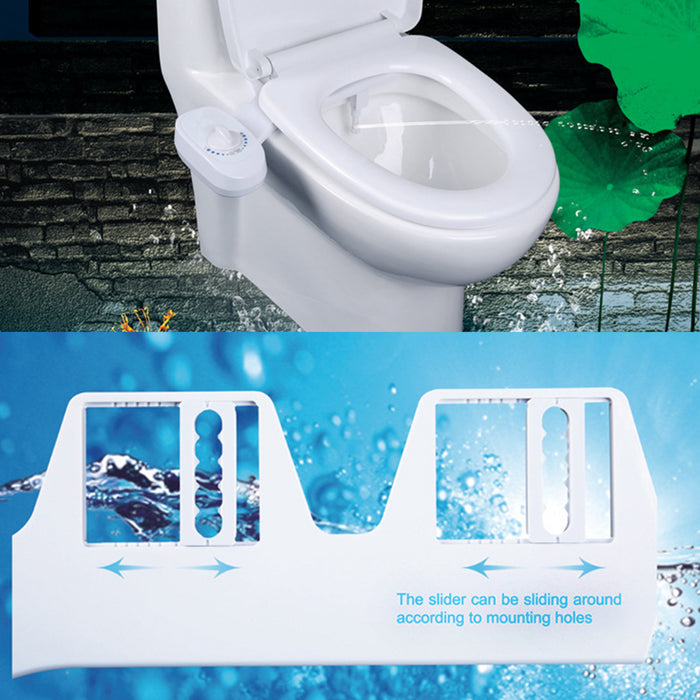 Bidet Toilet Seat Attachment, Non-Electric Self Cleaning Bidet with Posterior & Feminine Wash, Bidet for Toilet with Adjustable Water Pressure Dual-Nozzle