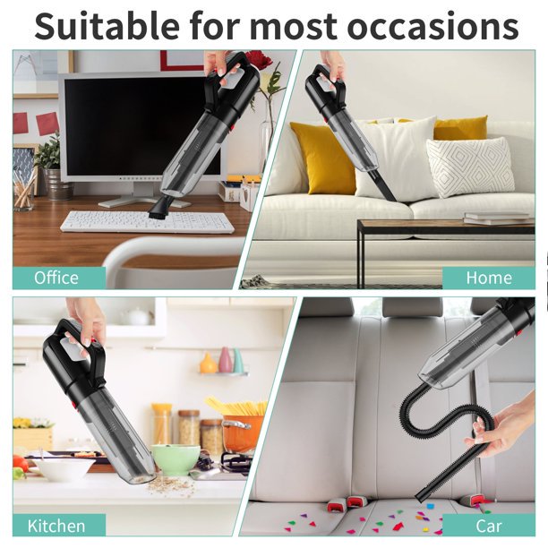 Handheld Vacuums Cordless, 7000Pa Powerful Suction Portable Hand Car Vac, 120W Rechargeable Lightweight Wet Dry Car Vacuum Cleaner for Pet Hair, Home and Car Cleaning, Up to 30 Mins Runtime