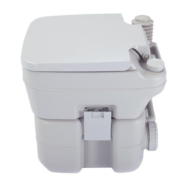 5.3 Gallon Portable Travel Toilet, Flush Outdoor Indoor Travel Camping Toilet for RV, Boating and Other Recreational Activities, Gray