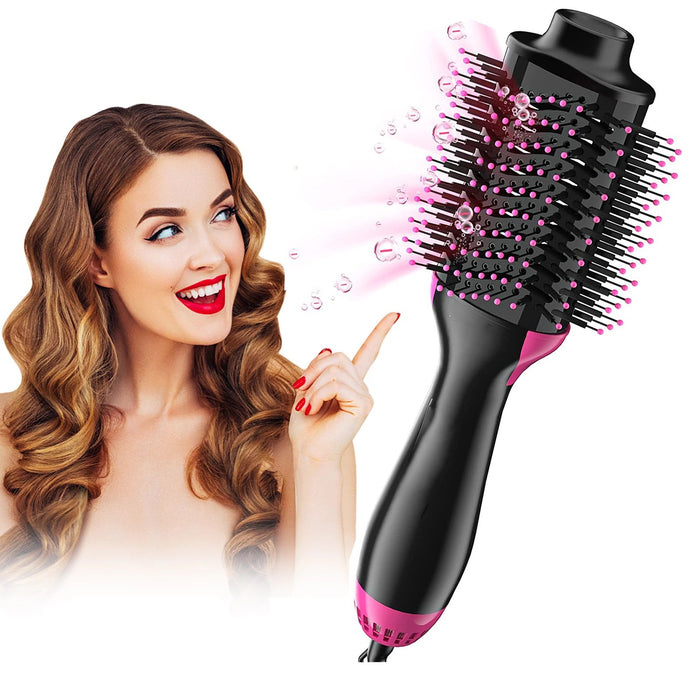 One Step Hair Dryer, IFANZE Volumizer Hot Air Hair Dryer Brush, Salon Negative Electric Blow Dryer Rotating Curler and Ion Hair Straightener Brush for Fast Drying Straightening Curling