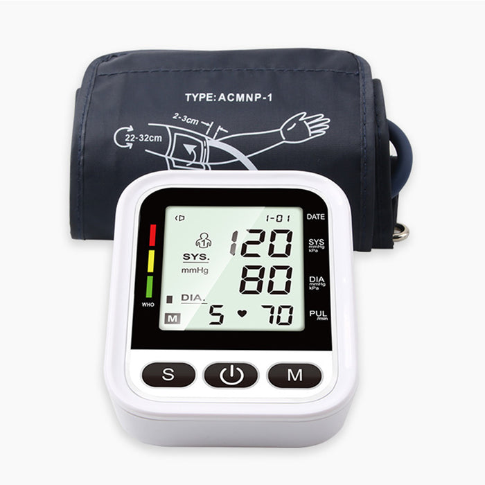 Blood Pressure Monitor, BP Monitor Irregular Heart Beat Detection Cuff Automatic with Large Display Screen for Home Use