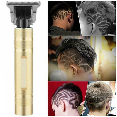 Hair Clippers for Men, Electric Pro Li Hair Clippers Cordless Rechargeable Grooming Kits T-Blade Close Cutting Trimmer for Men 0mm Zero Gap Bald Head Clippers, Hair Trimmer for men(Gold)