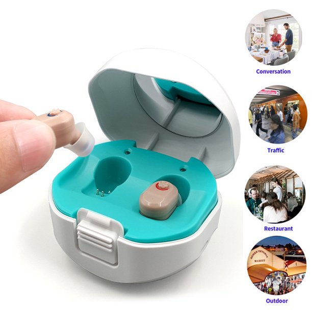 Doosl Hearing Aids for Seniors, Noise Reduction, Mini Invisible Rechargeable Hearing Amplifiers for Ears with Portable Charging Case, in-Ear Hearing Devices Adults or Seniors