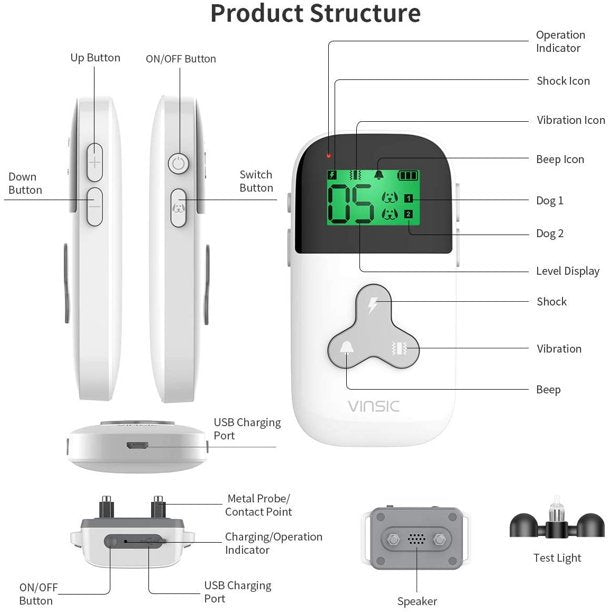 Remote Control Barking Training Collar with Safety Lock & Flashing Light, USB Rechargeable, Beep Vibrations Training Modes, Up to 1000 Yards Remote Range New Remote Anti bark Collar for All Dogs