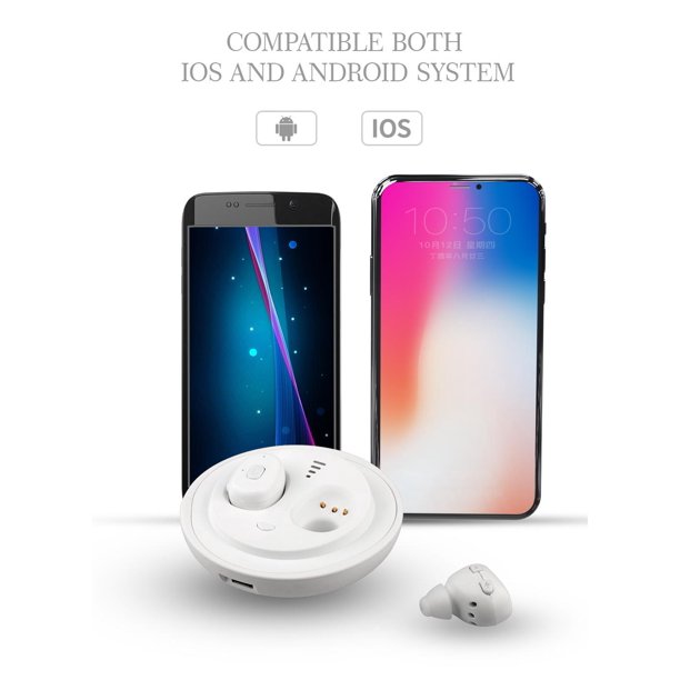 Bluetooth Hearing Aids with Charging case, Charge-on-go,Convenient and Take Out Easily,Compatible Both IOS and Android System,1 Pair(White)