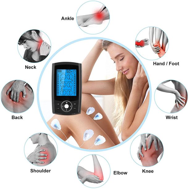 Vinmall TENS Unit Muscle Stimulator ,Rechargeable EMS Dual Channel with 6 Reusable Electrode Pads 24 Modes for Back Neck Pain Muscle Therapy Pain Management Pulse Massager