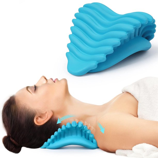 Doosl Neck Cervical Traction Device, Neck Stretcher for TMJ Pain Relief, Neck and Shoulder Relaxer for Cervical Spine Alignment, Chiropractic Pillow for Muscle Relax and Stiffness