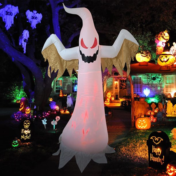 Halloween Inflatables Ghost Decorations, Vinmall Build-in LEDs Ghost Decorations, for Outdoor Yard Garden