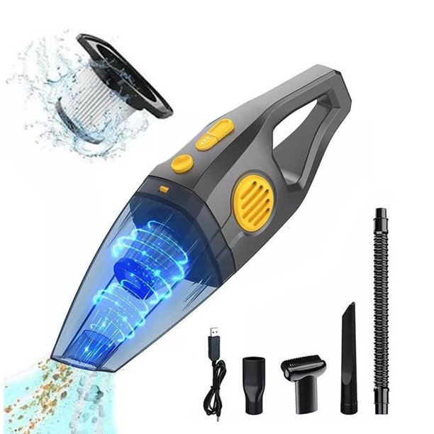 Cordless Car Vacuum Cleaner, 8KPA High Power Wet and Dry Handheld Vacuum Cleaner with Portable Quick Charge and Washable HEPA Filter for Home Car