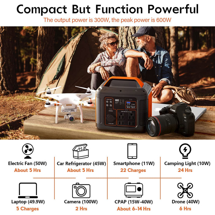 Portable Power Station 300W, Doosl 296Wh 80000mAh Outdoor Solar Generator for Outdoor Camping, Home Backup, RV Camping, Emergency, Power Outages