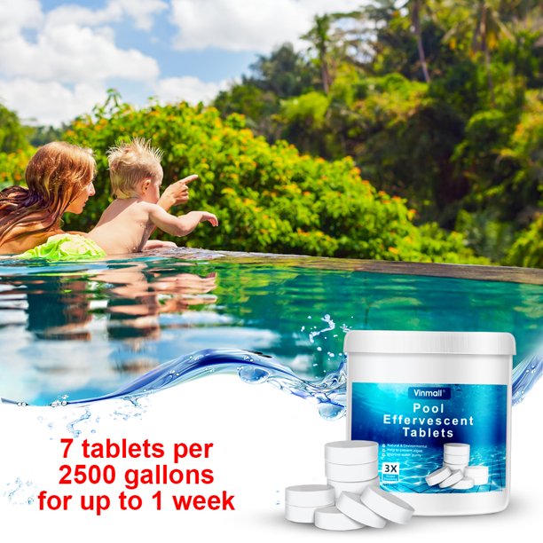 180PCS Pool Care Chlorine Tablets for Swimming Pools, Pool Chemicals