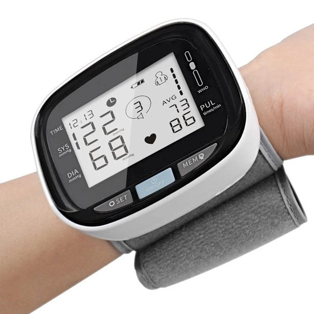 Wrist Blood Pressure Monitor, Blood Pressure Cuff with USB Charging, Automatic Digital Home BP Monitor Cuff - Accurate, Adjustable Cuff, Intelligent Voice - Irregular Heartbeat & Hypertension Detector