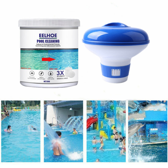 Chlorine Floater, Floating Chlorine Dispenser with 50g Chlorine Tablets, Large Capacity and Adjustable Release,Tablets for Swimming Pool