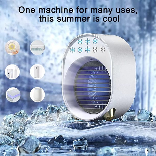 Portable Air Conditioner Fan,Xpreen Rechargeable Evaporative Air Conditioner Fan with 3 Speeds, Cordless Personal Air Cooler with Handle for Home