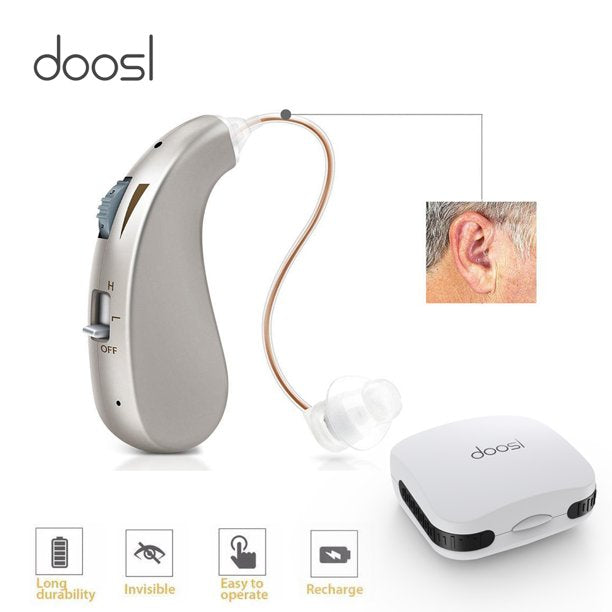 Hearing Amplifier for Adults and Seniors, Doosl Invisible Digital Sound Amplifier Device with Noise Reduction and Feedback Cancelling