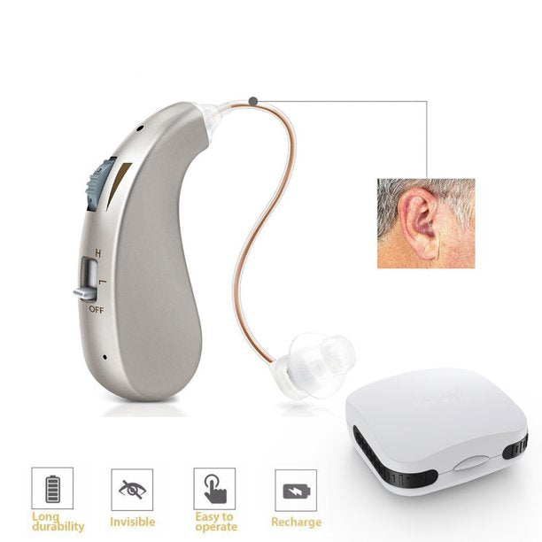 Hearing Aids for Seniors Loss Mini Device High Power Amplifier Sound Enhancer Digital BTE Elderly Ear Care Hearing Amplifier