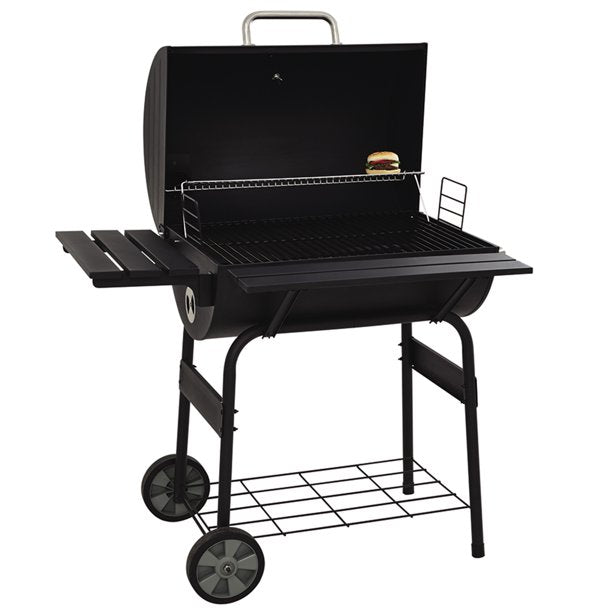 Multi-function Charcoal Grill Offset Smoker with Cover, Barbecue Smokers Tool Kits for Outdoor Picnic Patio Backyard Camping Cooking, 30", Black