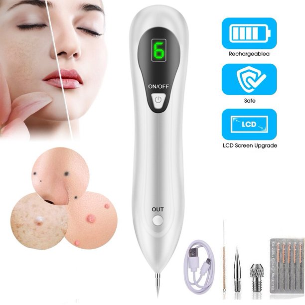 Dot Mole Remover Pen, Skin Tag Remover Dark Spot Remover Freckle Tattoo Wart Mole Removal Tool Dark Spot Tattoo Remover New 2020 Version Portable USB Rechargeable