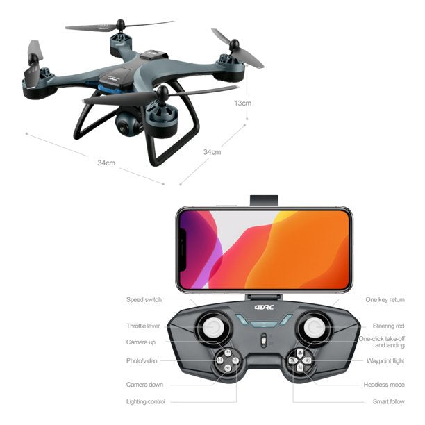 1080P Mini Foldable Drone with HD Camera FPV Wifi RC Quadcopter, Voice Control, Gesture Control, Trajectory Flight, Circle Fly, High-Speed Rotation, 3D Flips, Headless Mode