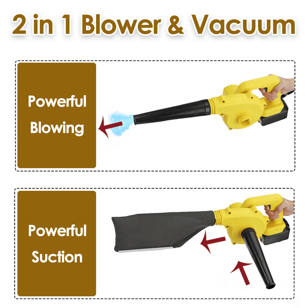 Electric Leaf Blower Cordless, Doosl 2-in-1 Leaf Blower & Vacuum with 2 Battery and Charger for Yard Cleaning Snow Blowing