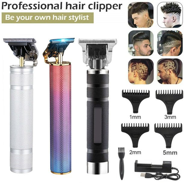 Hair Clippers for Men,Cordless Rechargeable Electric Pro Li T-Liner Clippers for Hair Cutting,Mens Hair Trimmer Beard Trimmer Hair Grooming Kit,with 4 Guide Combs,1 Pack,Silver