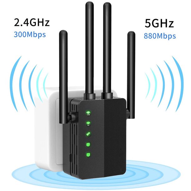 WiFi Extender, 4 Antennas 360° Full Coverage Wireless Internet Amplifier