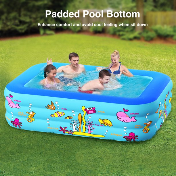 Inflatable Swimming Pool, Kiddie Swimming Pools, Family Swimming Pool Home Backyard Outdoor Bathing Tub Inflatable Paddling Pools Summer for Adult and kids