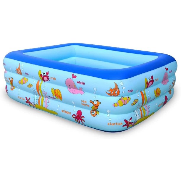 Inflatable Thicker Swimming Pool for Kids Children Family Outdoor 3 Layers 83" x 57" x 25"