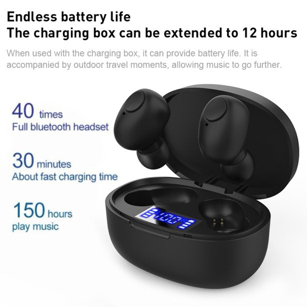 Bluetooth Earbuds 5.0 Bass True Wireless Headphones, Sports Wireless Earbuds Stereo Earphones, Built-in Microphone for iPhone, Samsung, Android Phone