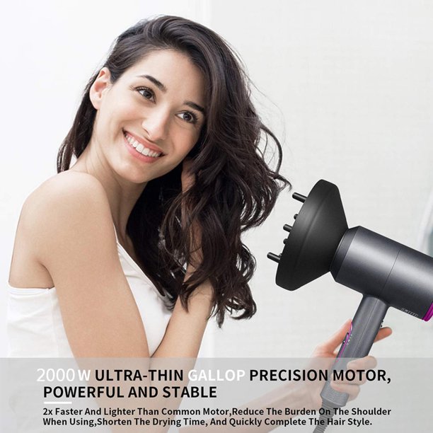 Ionic Hair Dryer,2000W Professional Hair Blow Dryers with Concentrator and Diffuser,Fast Drying Blow Dryer with 3 Heat Settings for Home Travel Salon Hotel