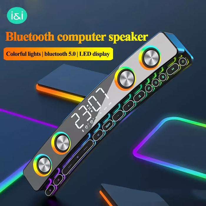 3600mAh Bluetooth Wireless Game Speaker soundbar,USB 3D Stereo Subwoofer ,Indoor Sound Bar Computer Loudspeaker