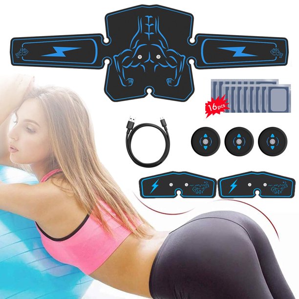 Ithrough ABS Trainer Muscle Stimulator, Rechargeable Abdominal Stimulator Belt AB Stimulator, Muscle Toner