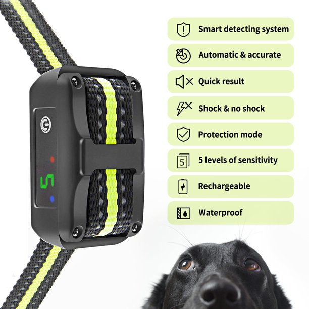 Automatic Anti Bark Collar,Training Collars for Dogs,Dog Bark Collar,Rechargeable Dog Shock Collar With Beep Vibration and Shock for Small Medium Large Dogs