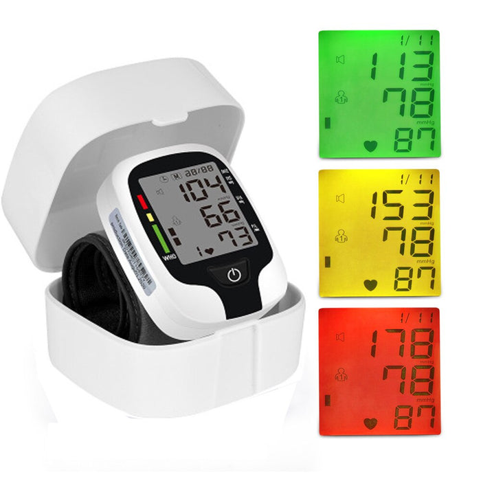 LCD Display Blood Pressure Monitor, Wrist Pulse Meter Automatic Digital Pulsometer Sphygmomanometer Family Diagnostic-Tool