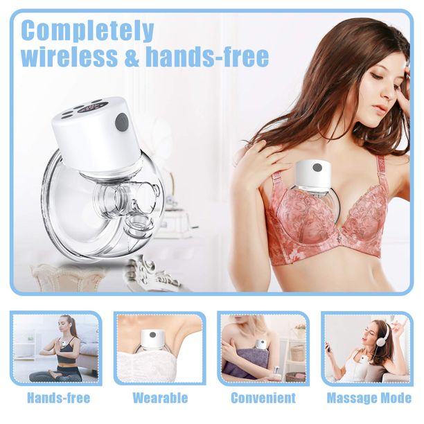 Electric Breast Pump Wearable Breastfeeding Pump with LCD Display