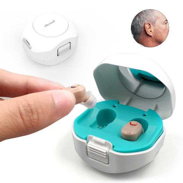 Hearing Aids for Senior with Noise Cancelling,Rechargeable Mini Hearing Amplifier,Portable Hearing Amplifier TV Earbuds With Portable Charging Box，Suitable for Adults, Elderly, Children