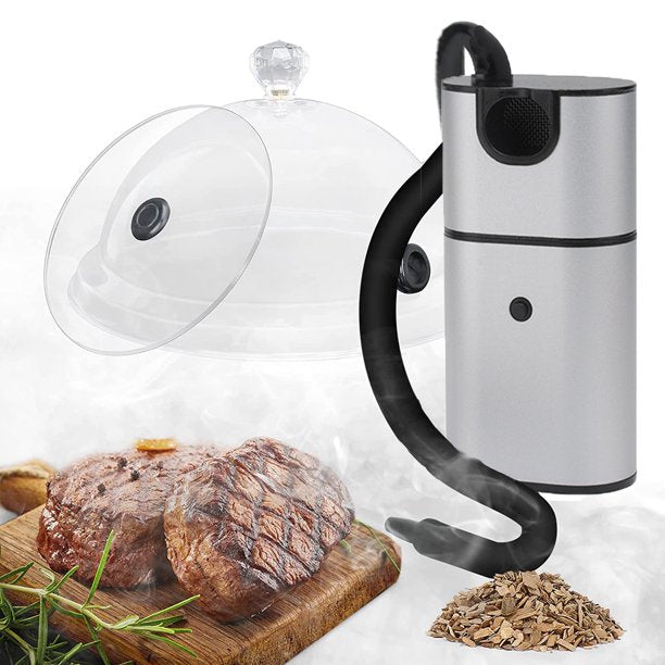 Smoking Gun Cocktail Smoker Kit with Wood Chips, Portable Indoor Smoke Infuser for Food Cooking, Cocktail Drinks, Whiskey, Steak, Salmon, Cheese, BBQ and Pizza