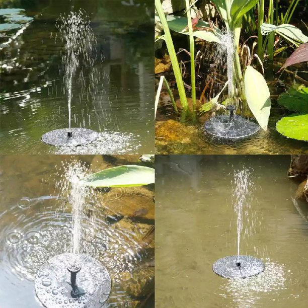 Solar Fountain, Floating Solar Powered Water Fountain Pump for Bird Bath, Garden, Pond, Pool, Outdoor