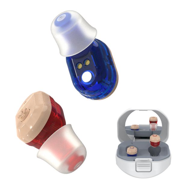 Rechargeable Hearing Aids for Seniors, Vinmall TWS Hearing Amplifier for Ears with Charging Case (Flesh)