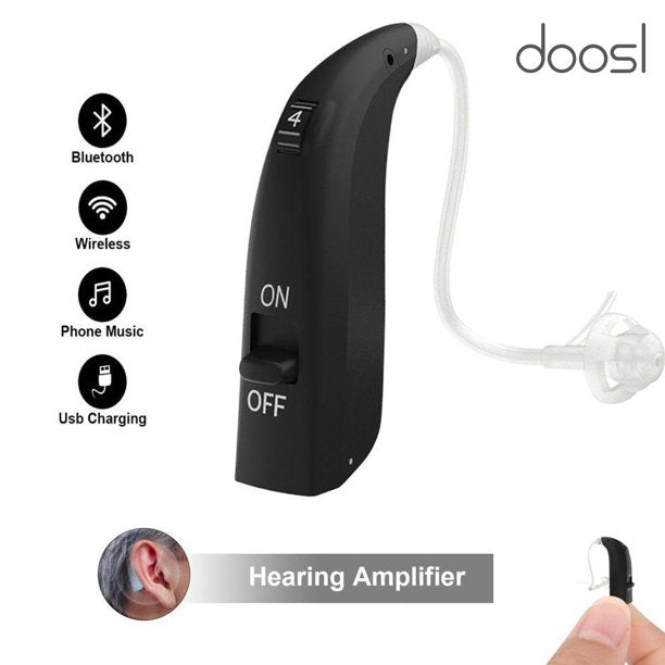 Rechargeable Hearing Aids for Ears, Bluetooth Hearing Amplifiers for Seniors Sound Amplifier Devices with Noise Cancelling for Adults, Black